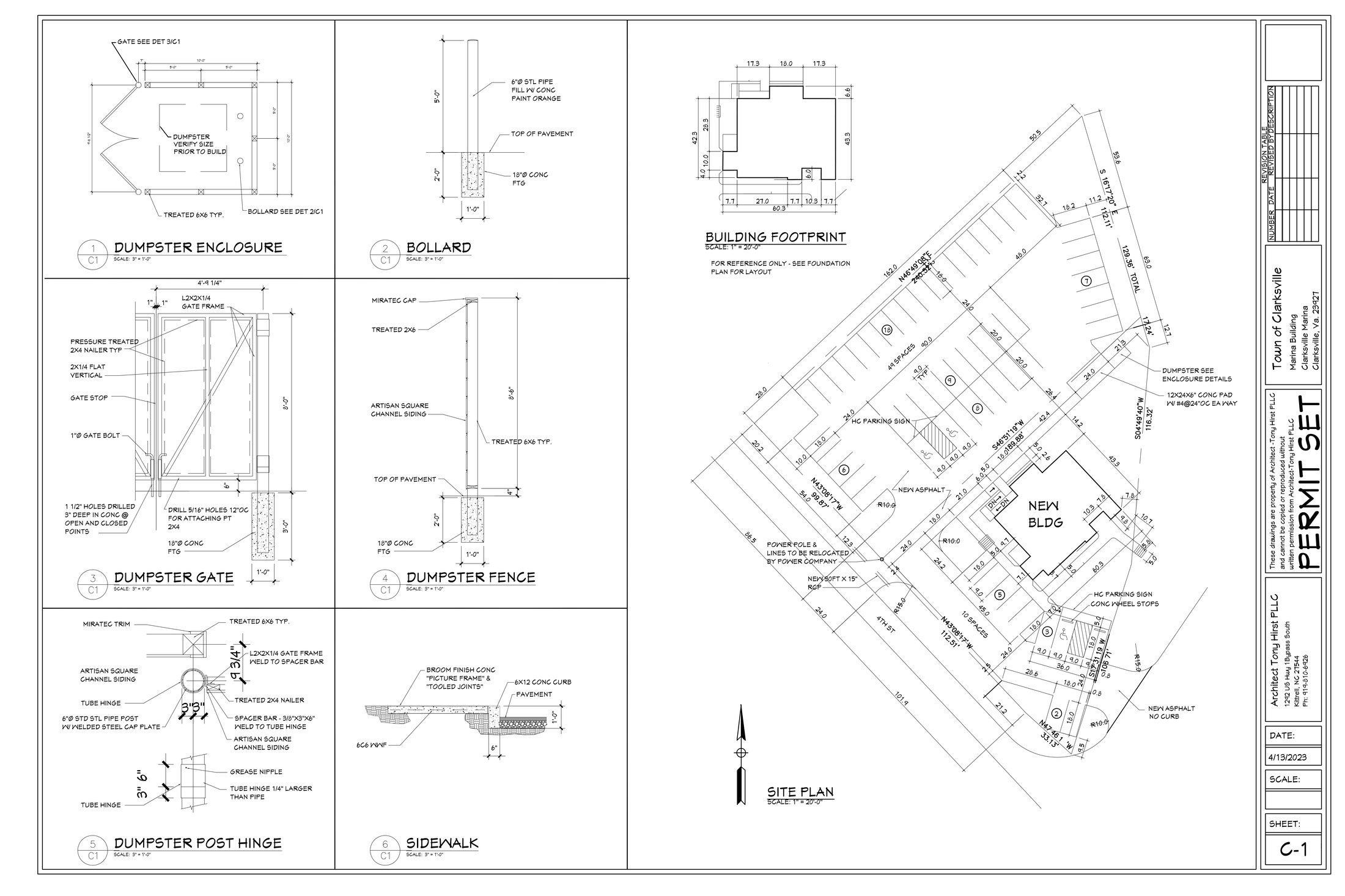 Clarksville Marina Building site plan and permit set details